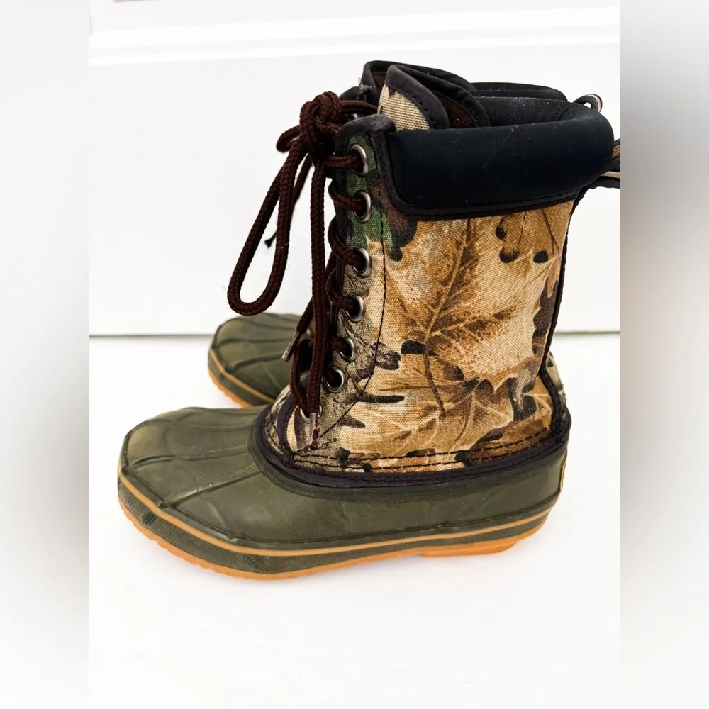 Timber Wolf Thermo Lite Kids Camo Steel Shank Hunting Boots Size 1